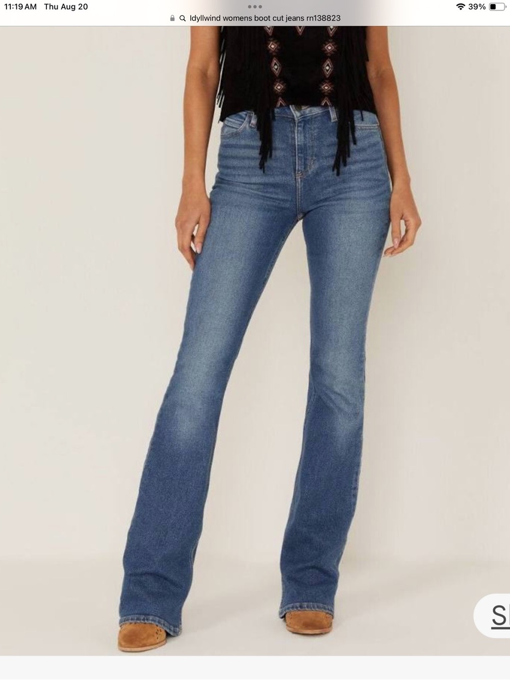 Idyllwind Midland  high rise rebel bootcut Jeans in Medium Blue Wash